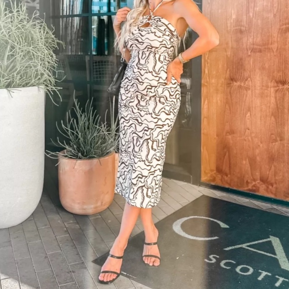 NWT Abercrombie & Fitch Halter Keyhole Knit Midi Dress